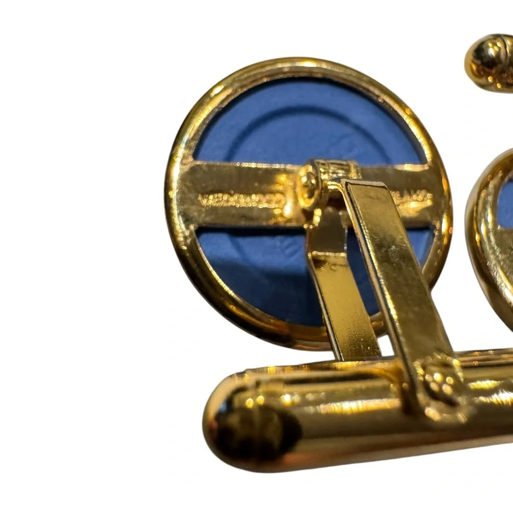 Wedgewood Gold and Blue Cufflinks with Classical Motif